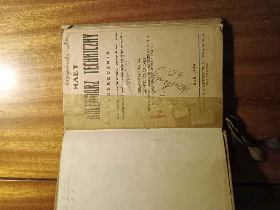 Mały kalendarz techniczny - 1939