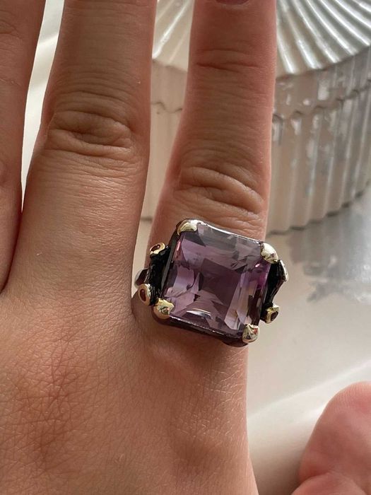 Серебряное кольцо с аметрином 32 карата, серебро 925 пробы Размер18,5