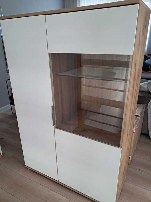 Komplet BRW Zele komoda witryna półka