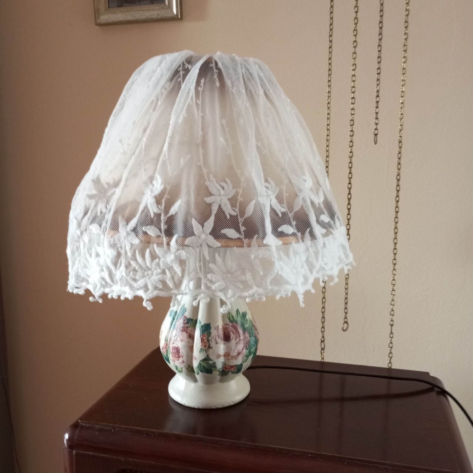 romantyczna lampka nocna w stylu shabby retro vintage