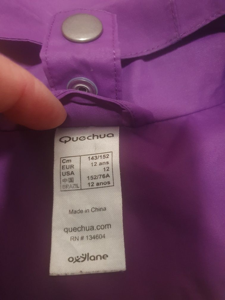 2 częściowa nieprzemakalna kurtka Quechua 146/152