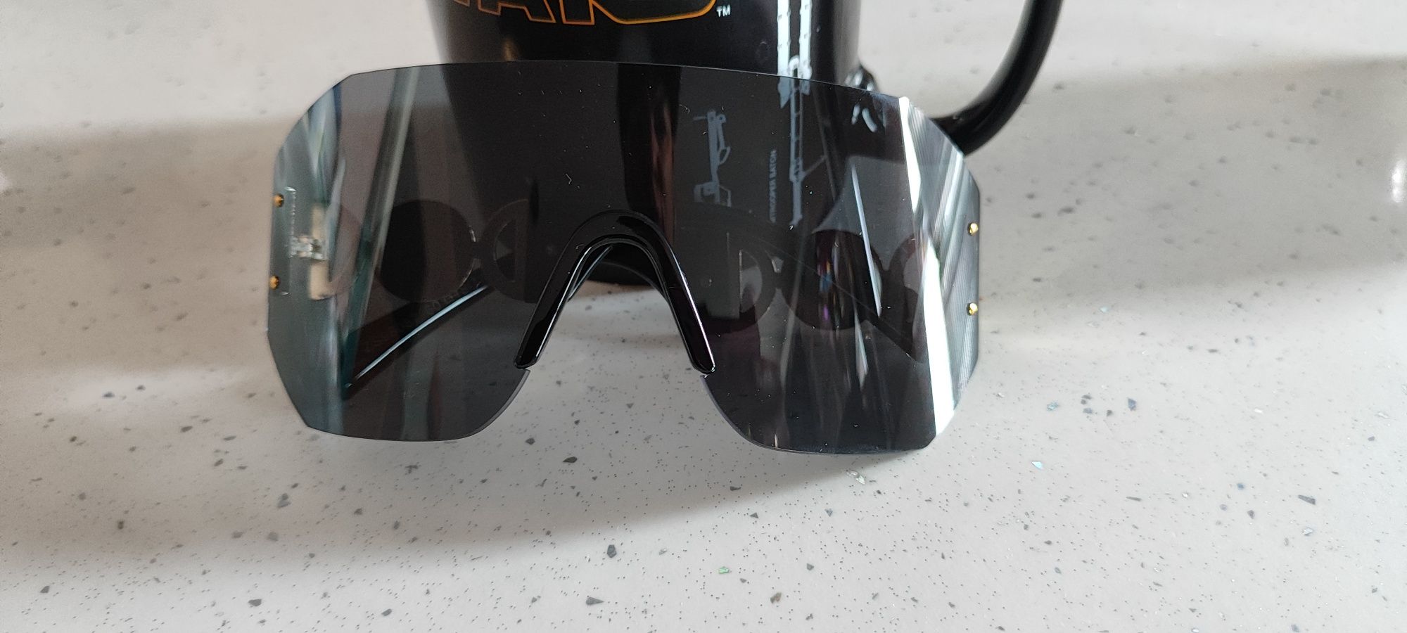 Hit Matrix okulary przeciwsłoneczne oversize gogle czarne Unisex