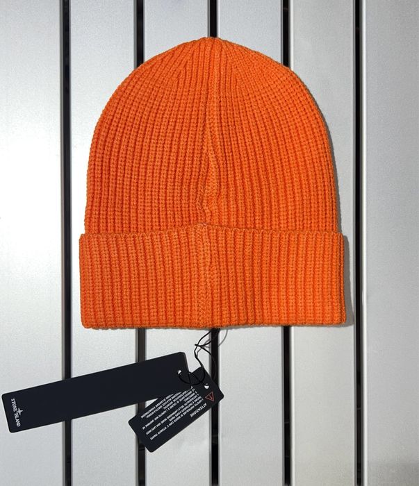 Шапка Оранжевая шапка чоловіча Шапка Ston Island Шапка Стон Исланд