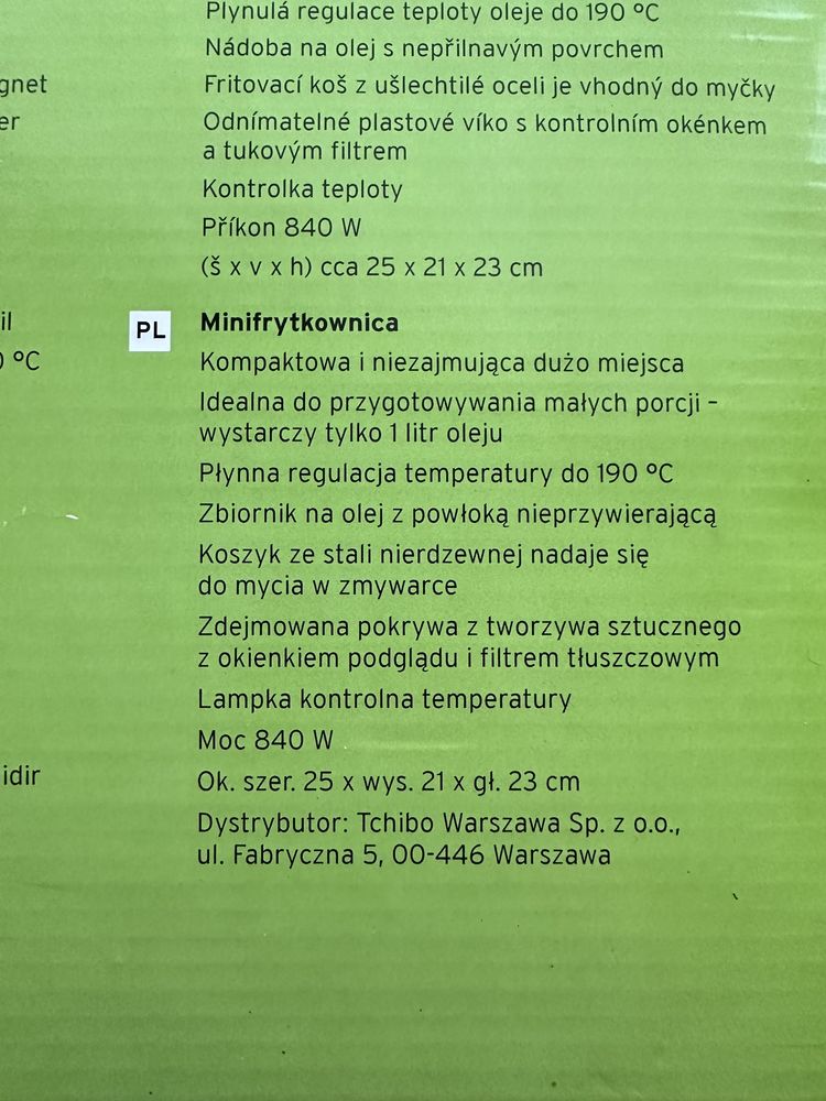 Mała frytkownica Tchibo, użyta raz