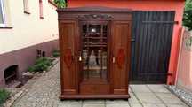 Wspaniała Nieduża Dębowa Biblioteka 1920 r. Po Renowacji Antyk