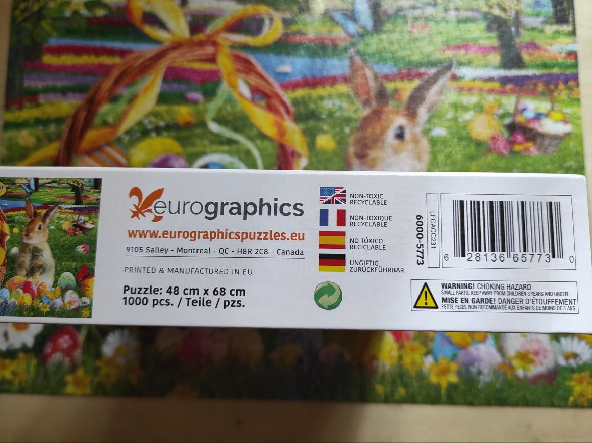 Puzzle kompletne stan idealny Easter Garden, Eurographics, 1000 elem.