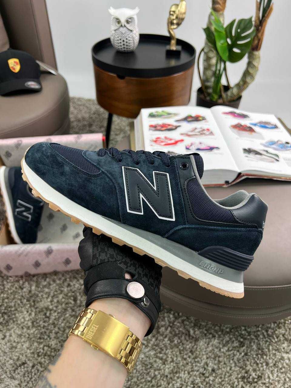 Чоловічі кросівки нью беланс New Balance 574 Navy White [41-46]