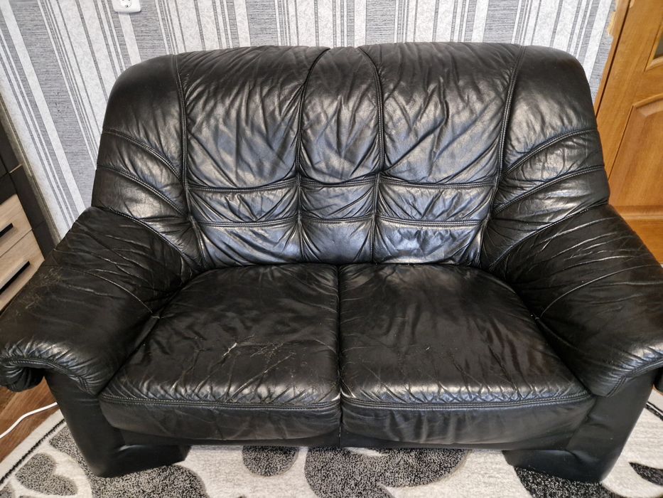 Продам шкіряний диван, комплект 3 шт