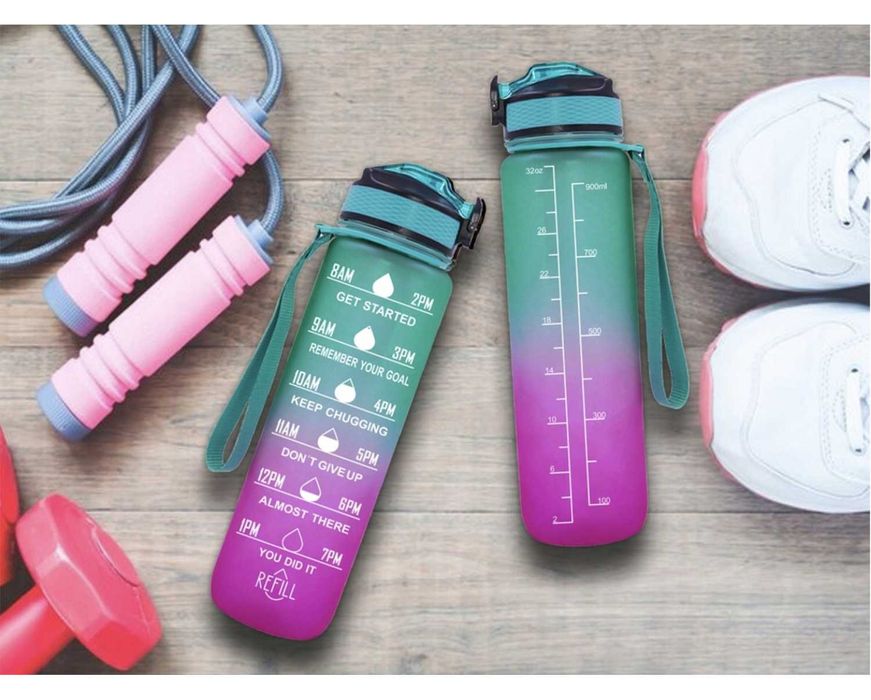 Butelka Motywacyjna Bidon na Wodę Siłownię Sportowy Miarka BPA Free