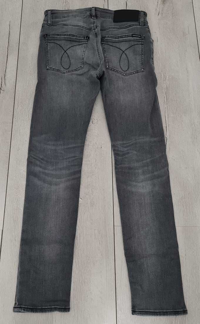 NOWE Spodnie męskie skinny CALVIN KLEIN JEANS slim W31 L32 jasne/szare