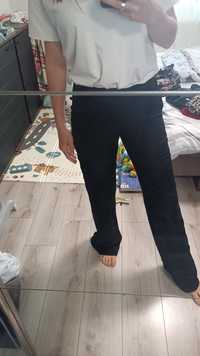 Czarne lniane długie spodnie Reserved S