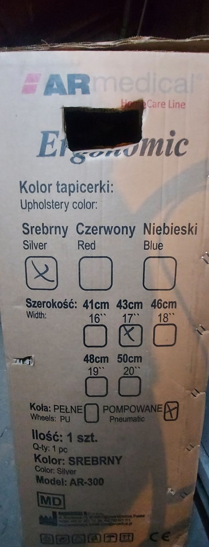 Wózek inwalidzki AR-300 ultralekki lekki aluminiowy