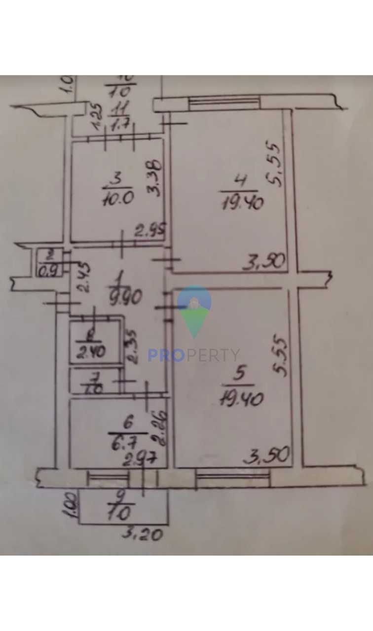 Продаж 3к квартири 74 кв. м на вул. Оноківська