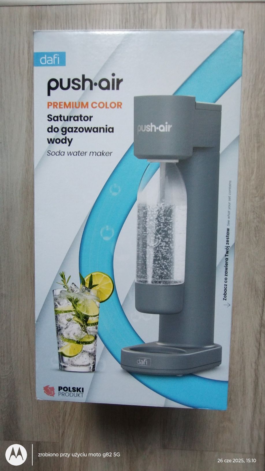 Saturator Dafi PushAir , nabój z gazem plus butelka poj.700ml