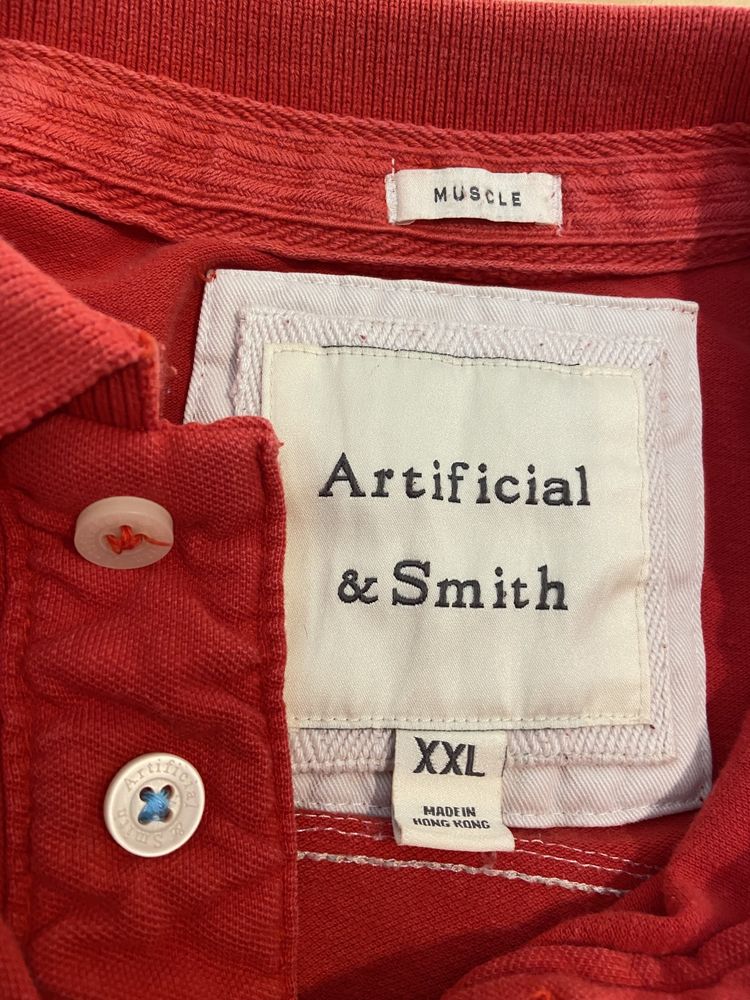 Artificial & Smith XXL czerwona męska koszulka polo t-shirt