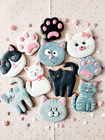 Pierniczki ciasteczka koty kotki urodziny