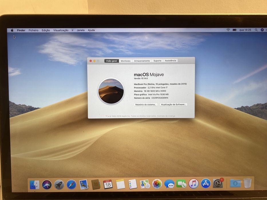 MacBook Pro Retina 15” (Meados de 2015) – Excelente Estado