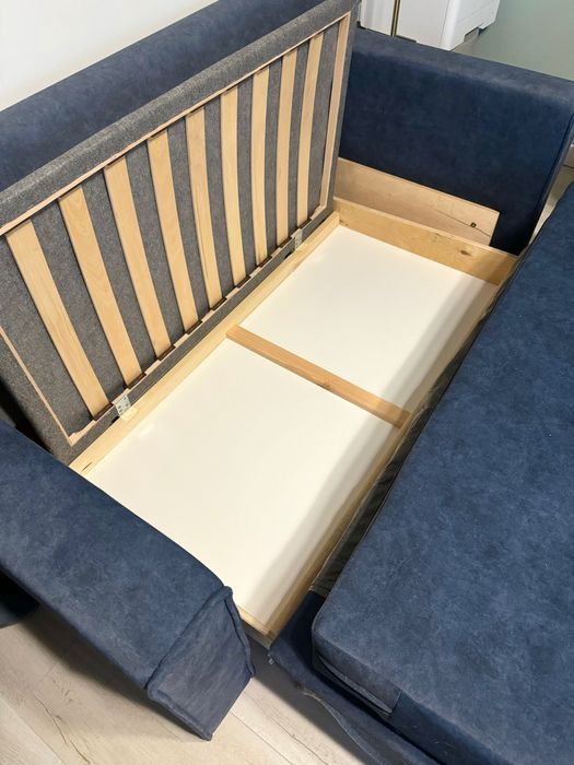 Miu Form - Nowa sofa rozkładana z funkcją spania, niebieski, granat