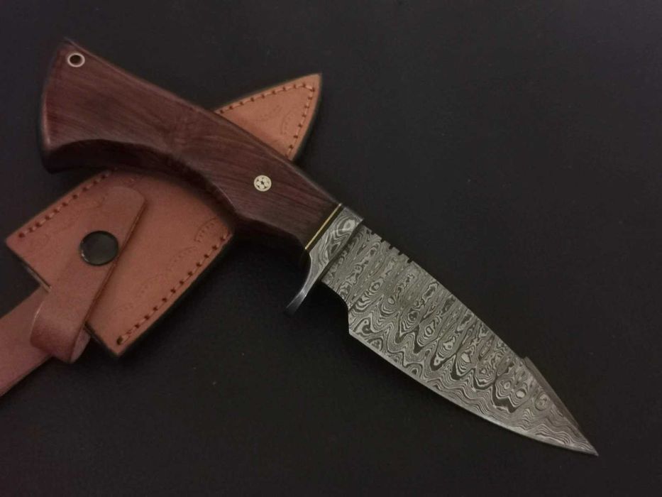 DAMAST nóż myśliwski BOWIE stal damasceńska 26cm. FINKA bushcraft