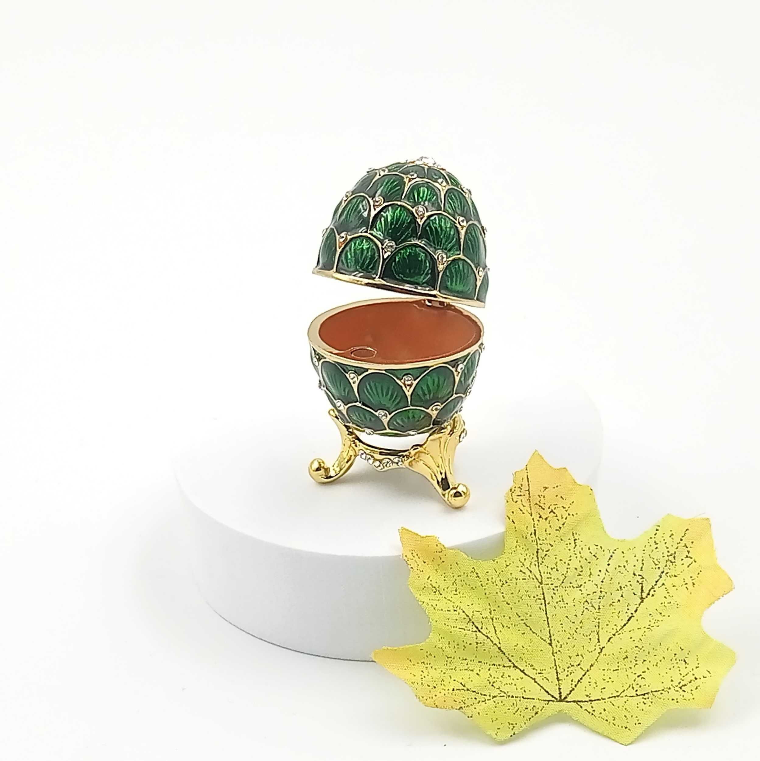 Jajko jajo faberge pojemniki szkatułka zielone