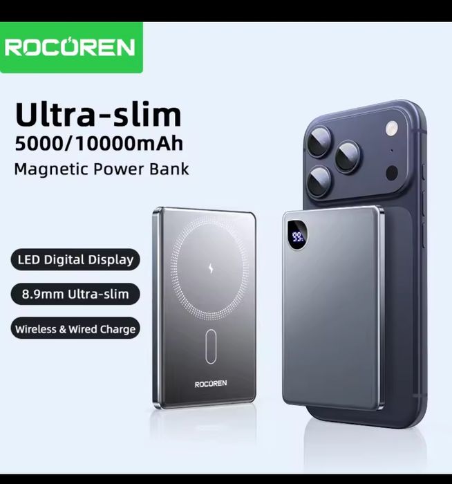 Якісний Павербанк (powerbank) відомого виробника Rocoren 5000mAh MagS