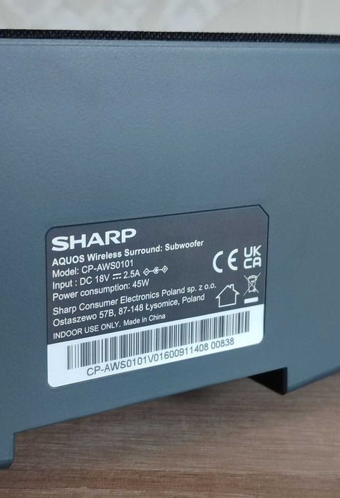 Subwoofer Sharp CP-AWS0101 AQUOS Wireless Surround - NOWY