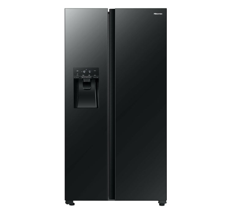 Lodówka Hisense Side by Side No Frost- czarna, kostkarka podajnik wody