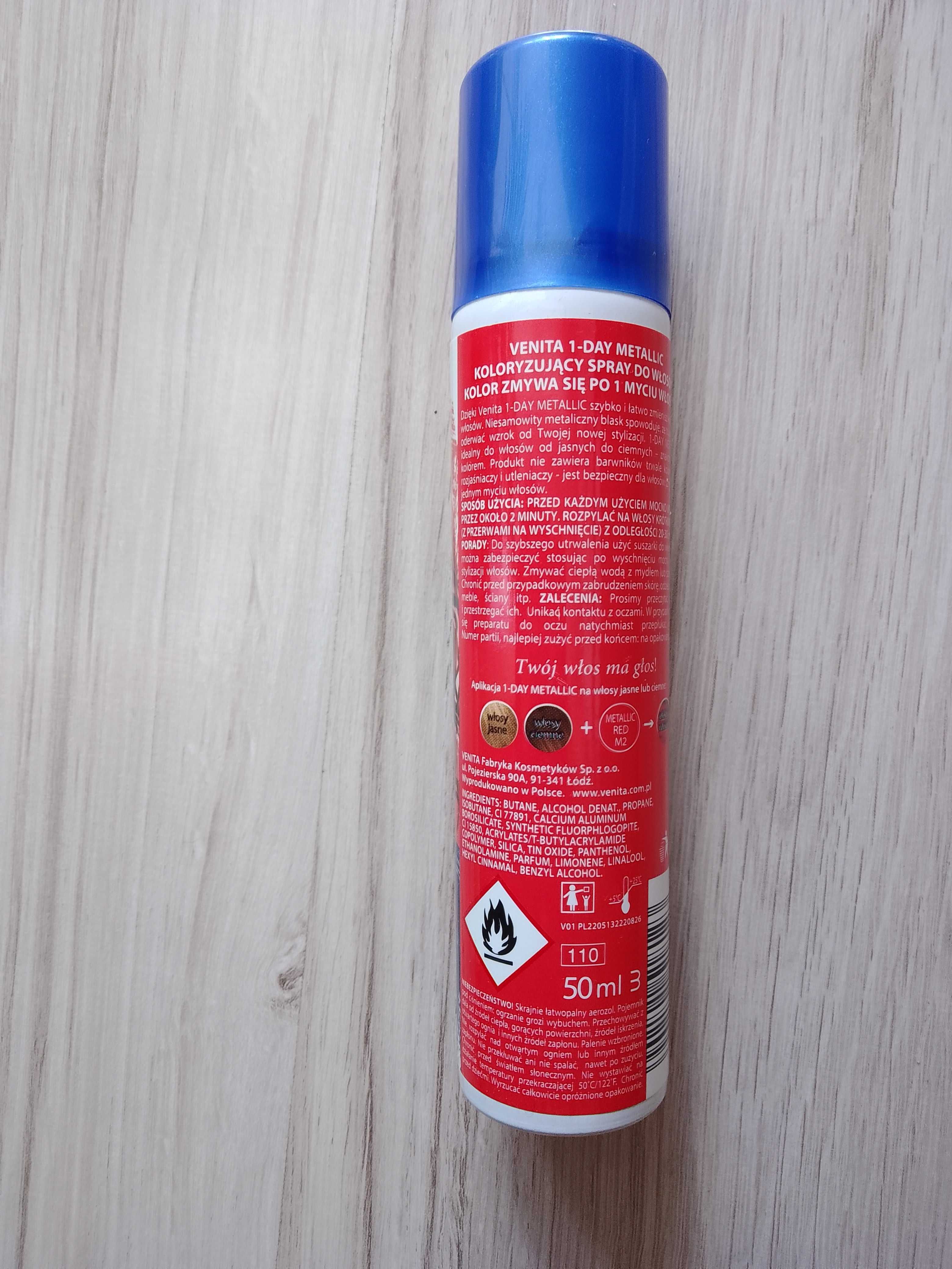 1 dniowy spray koloryzujący do włosów