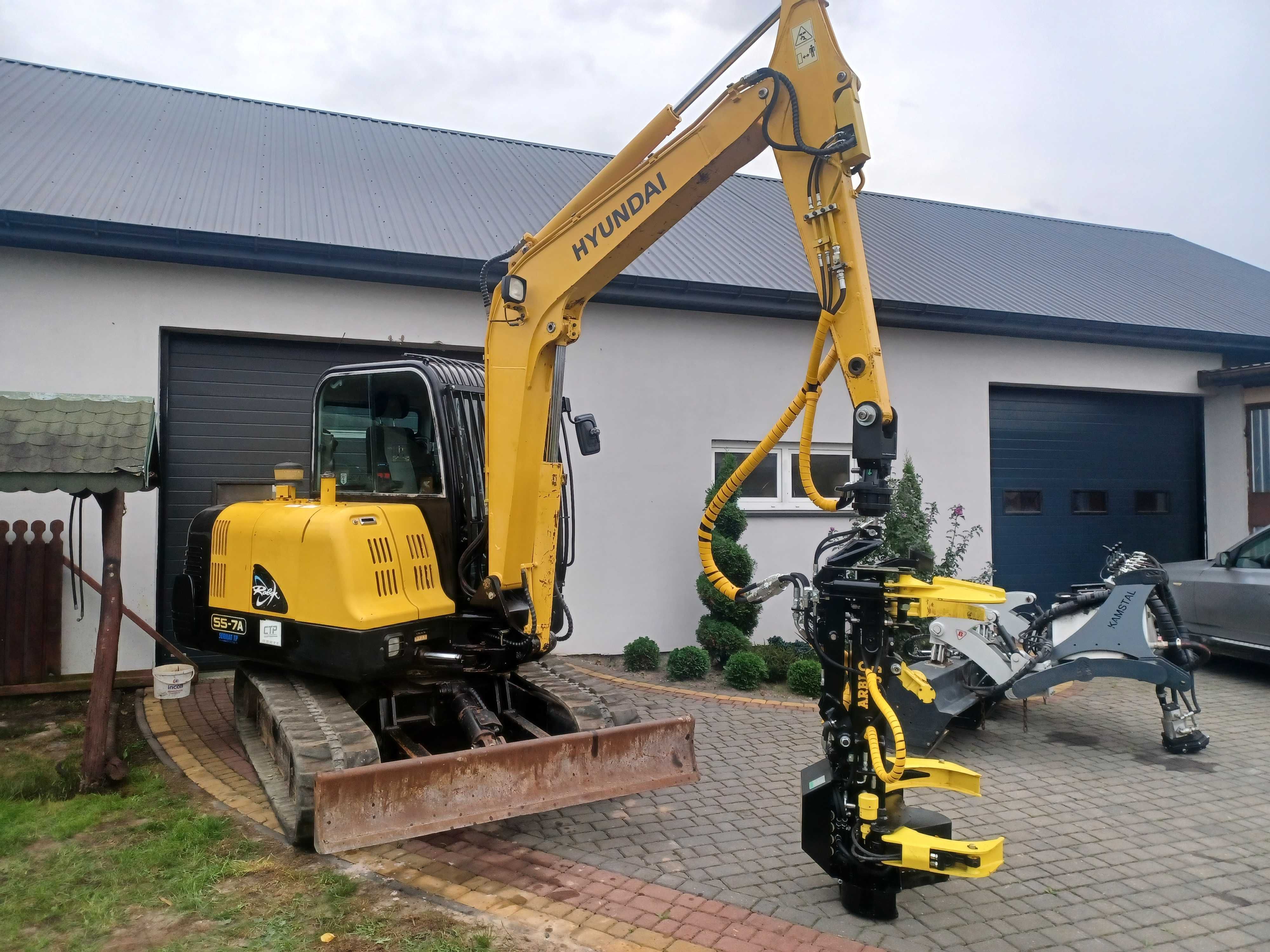 NOWY-HARVESTER harwester KUBOTA U56-5 + głowica Arbro 400s.