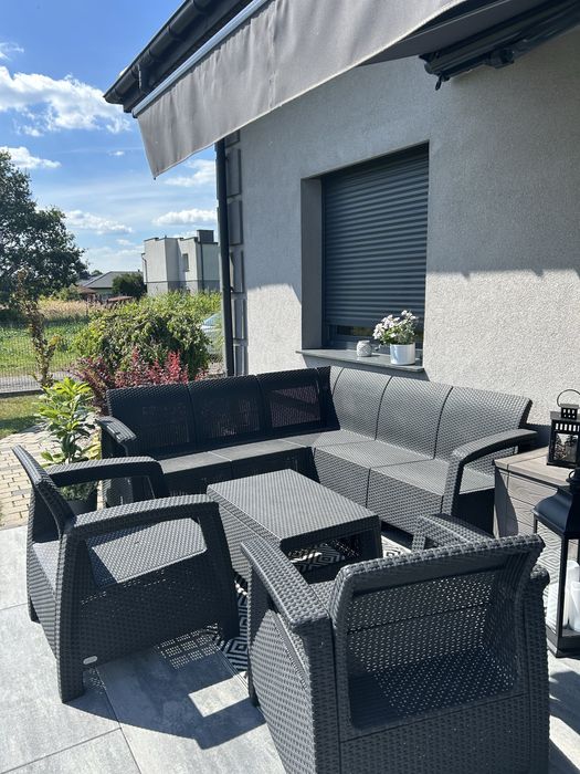 Zestaw ogrodowy, narożnik technorattan