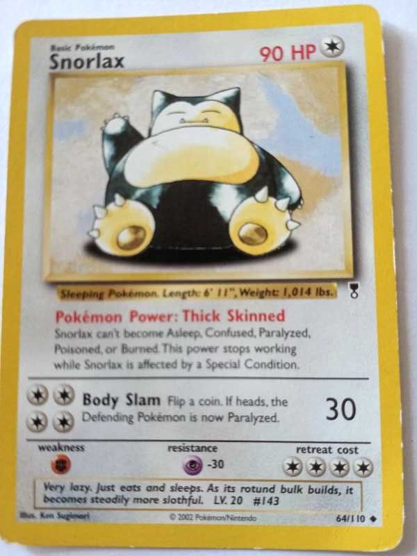 Snorlax Carta Pokémon  11/64 inglês legendary collection