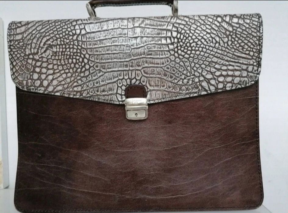 Skórzana męska aktówka Giemme mieści A4