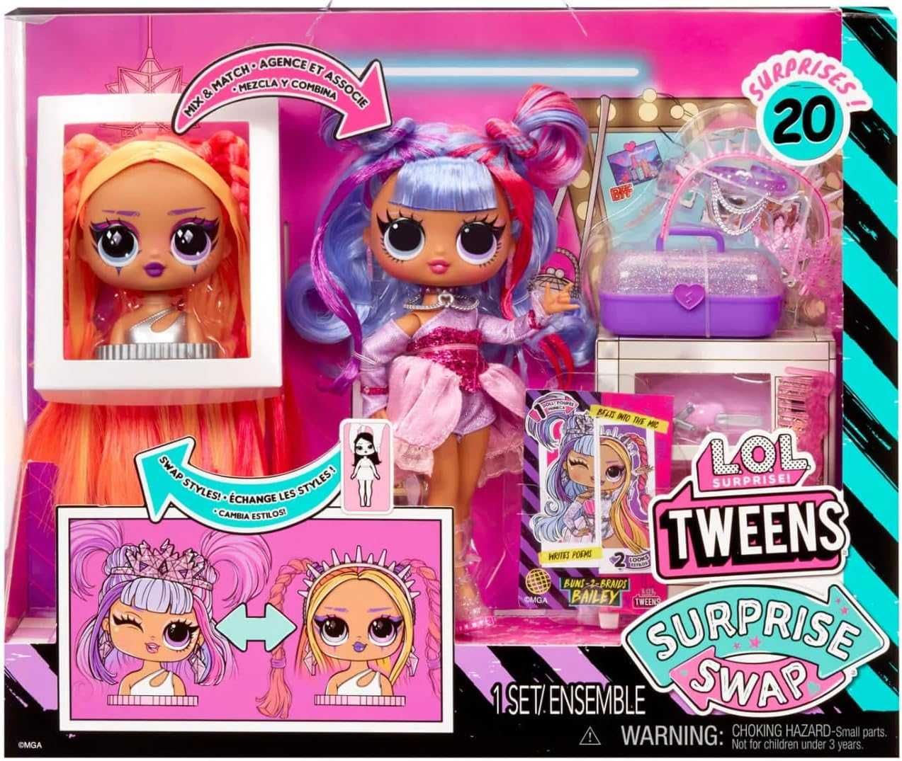 L.O.L. Surprise! Tweens Surprise Swap Fashion Doll Buns-2-Braids