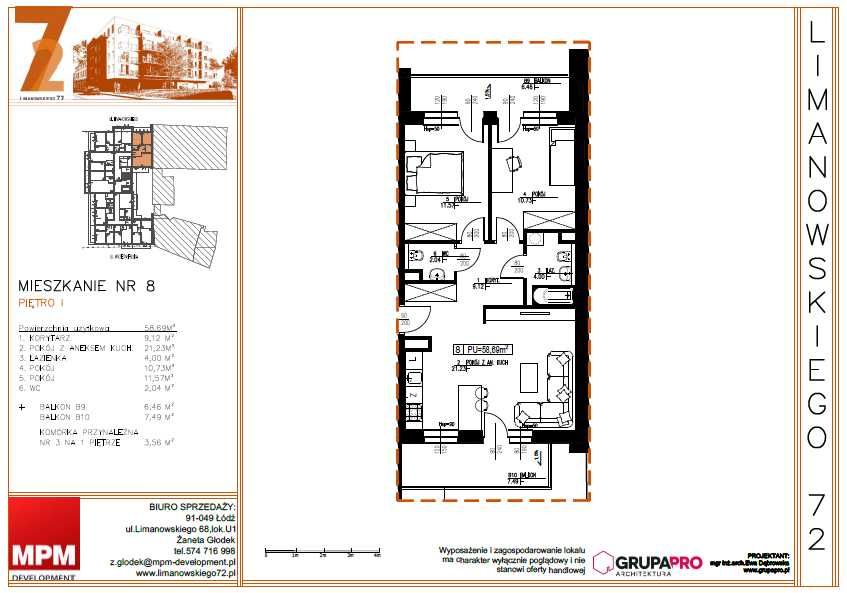 3-pokojowe mieszkanie wykończone pod klucz w nowym bloku