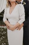 Sukienka na wesele chrzciny pudrowy róż szara