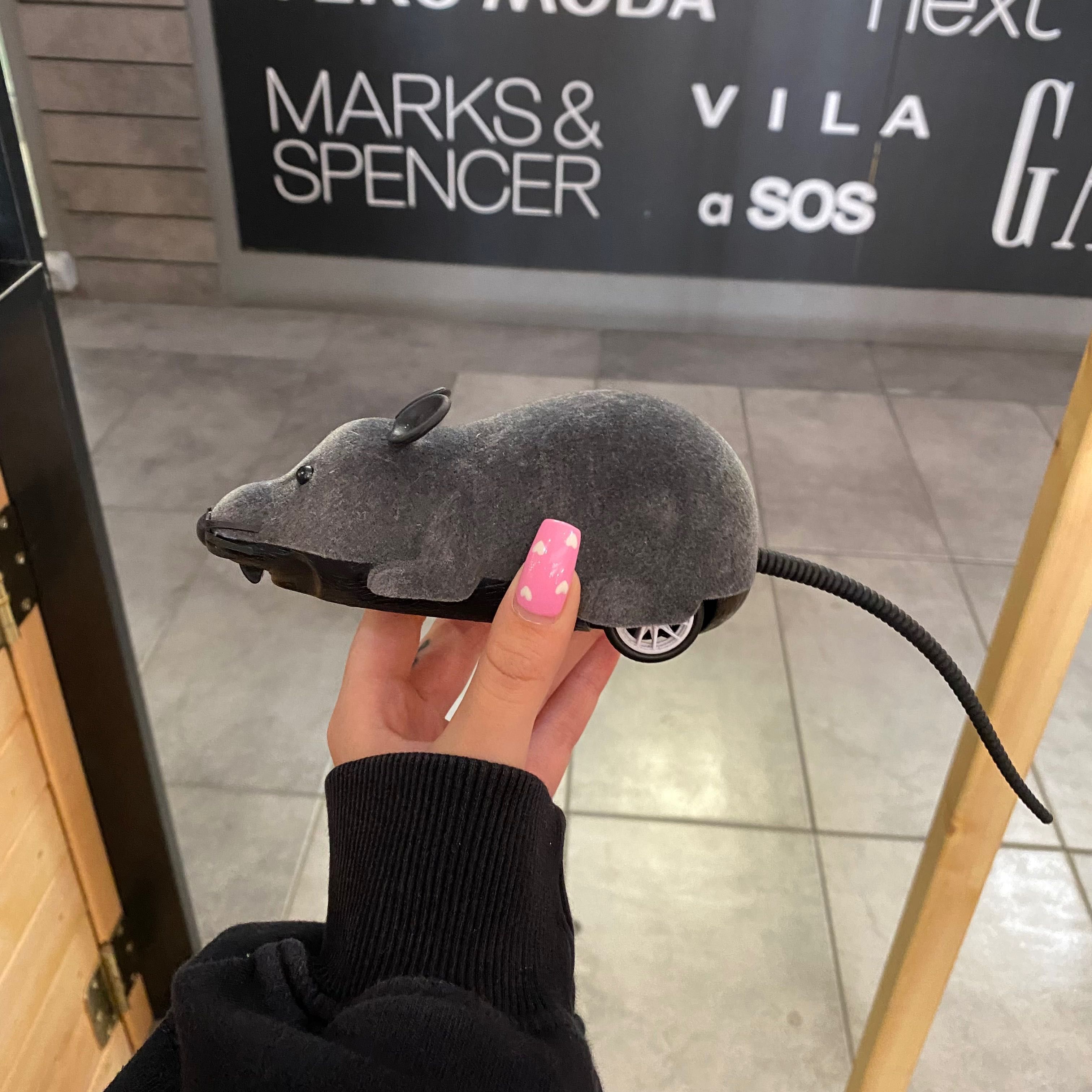 Zabawka dla kota mysz myszka na baterie szara elektryczna