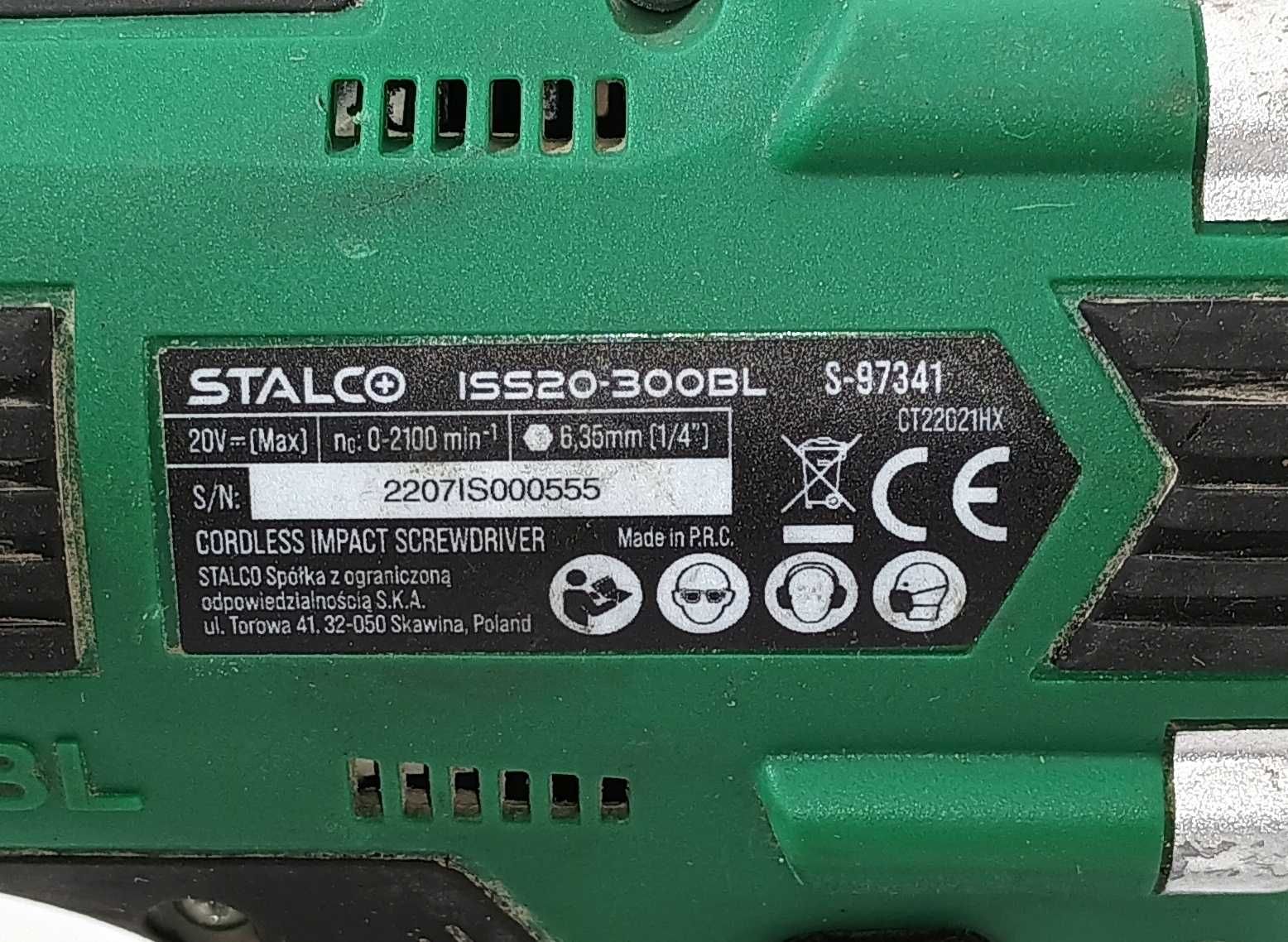 Zakrętarka udarowa STALCO SII20-300BL + Akumulator, Ładowarka