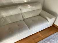 sofa de pele em cor branca bem estimados OPORTUNIDADE