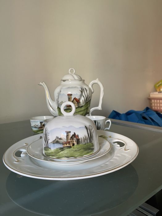 Conjunto de Chá/Café classico em porcelana