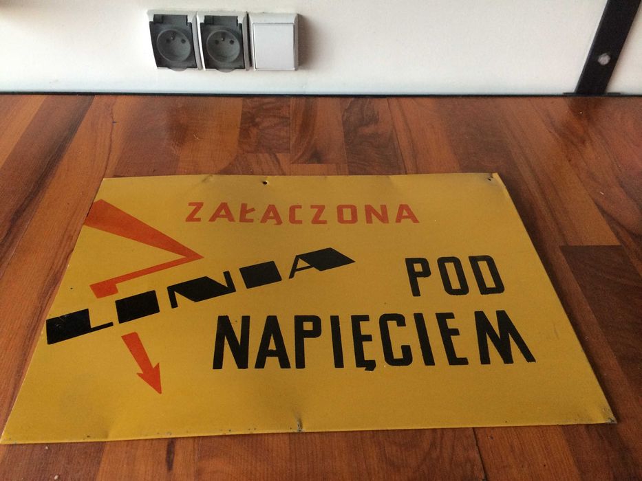 Stara tablica blaszana PRL.