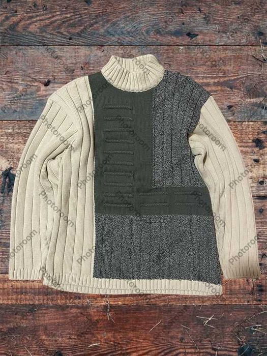 Vintage sweter męski Avant Garde golf gruby wool akryl wełna streetwea