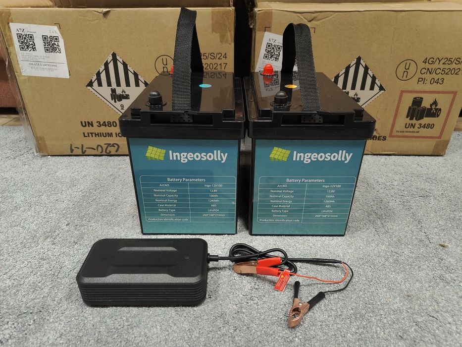 Аккумулятор lifepo4 Ingeosolly 12.8V 100A + зарядка в подарок