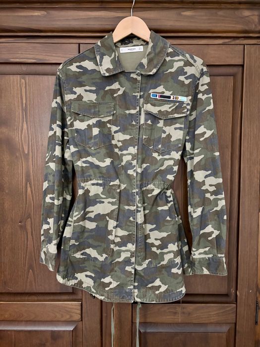 Parka/parca padrão militar camuflado Mango
