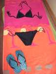 BIKINI preto S + sandálias - OFERTA de toalha