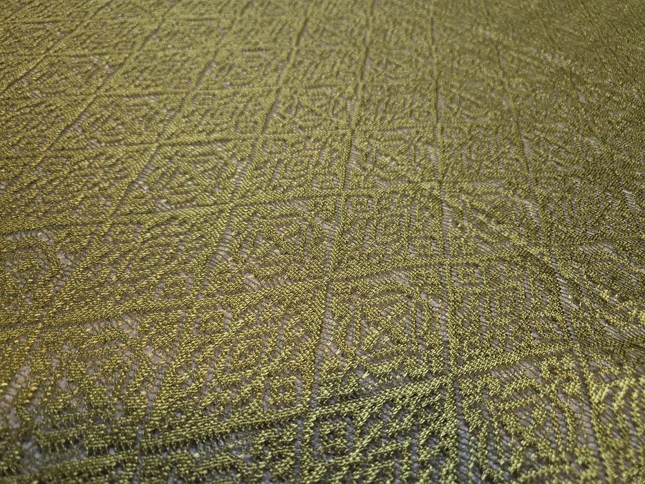 Zielona koronkowa zazdrostka firanka