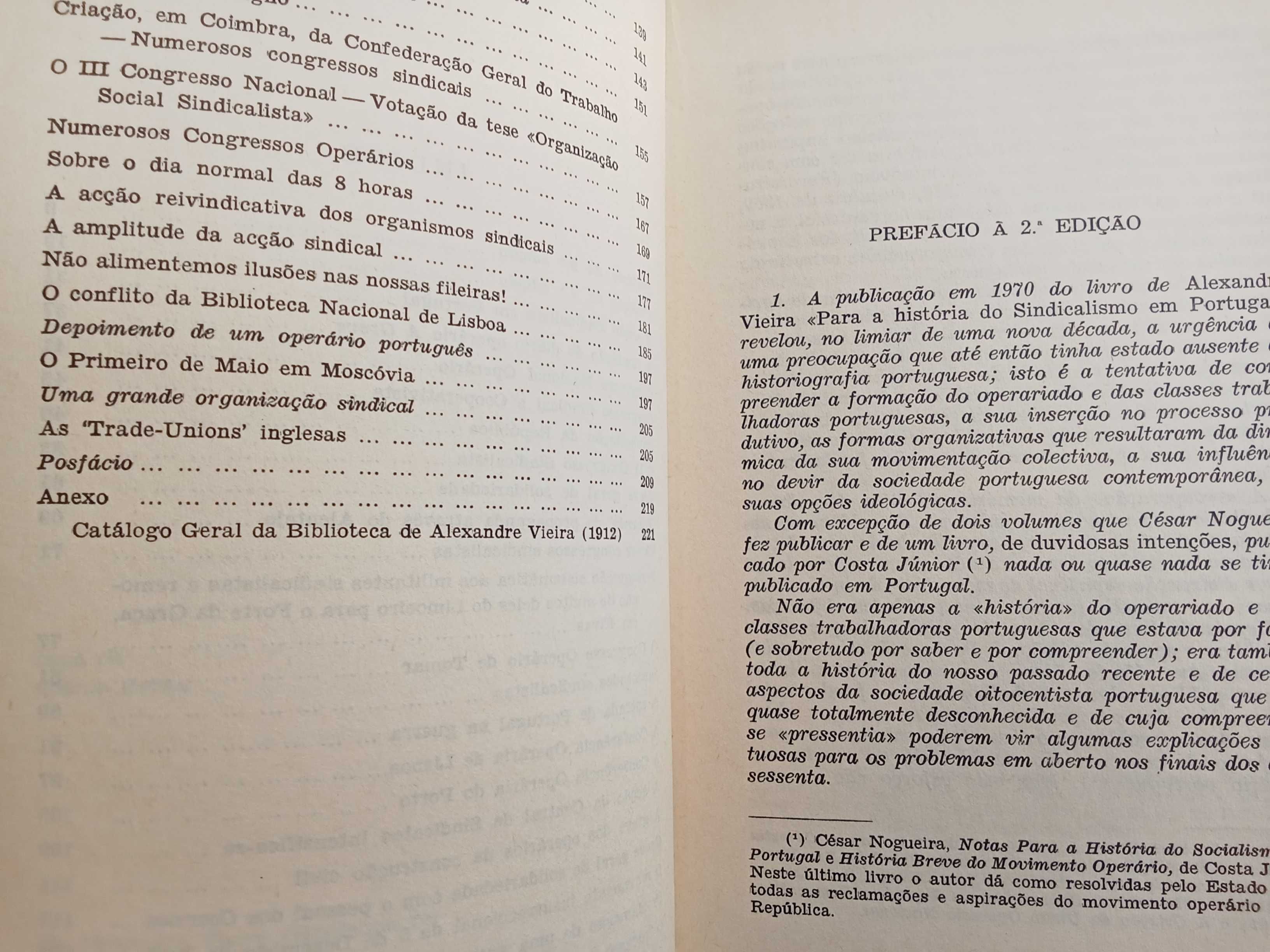 Alexandre Vieira - Para a história do Sindicalismo em Portugal
