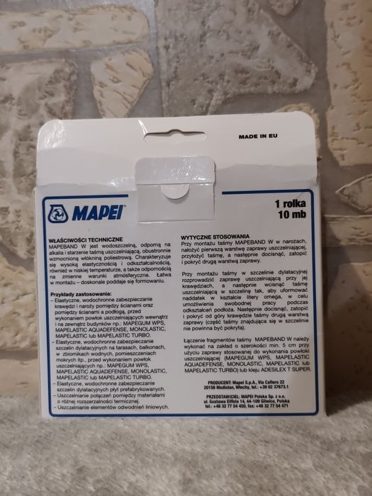 Taśma MAPEI Mapeband W Elastyczna Uszczelniająca - 10 mb (120 mm)