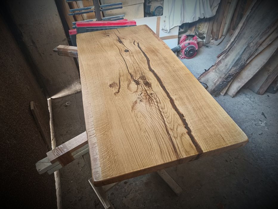 Monolit dębowy 127x60 na biurko ławę Live Edge stół