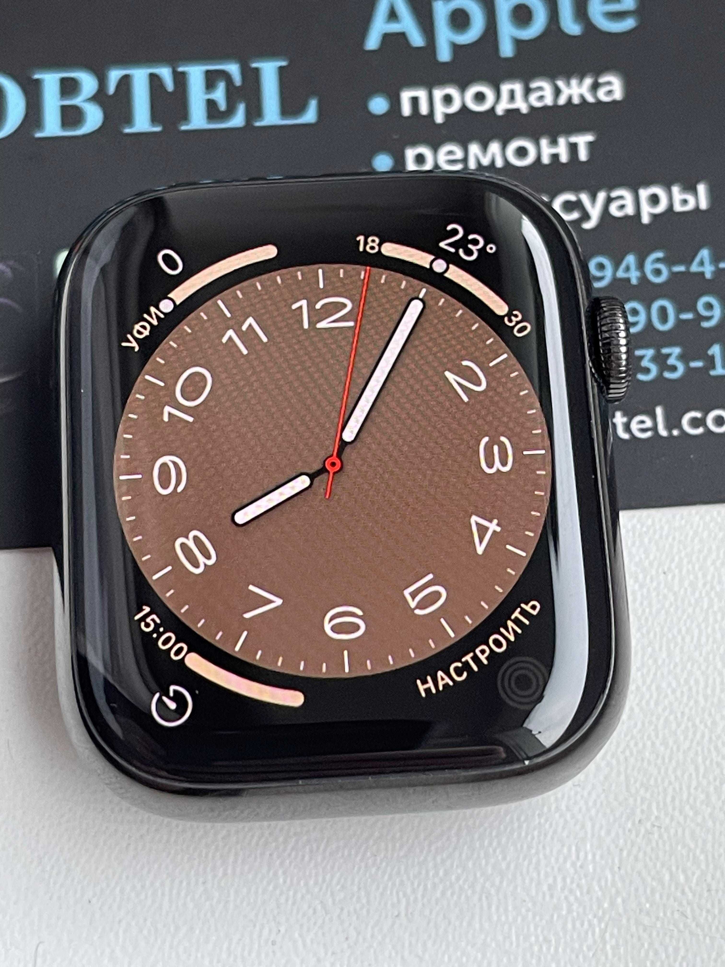 Apple Watch 7 45 mm graphite Stainless Steel часы акб 96%