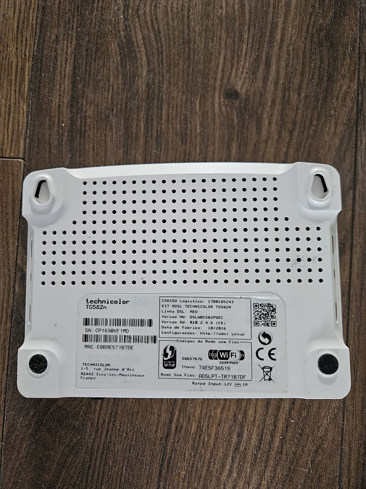 Router technicolor TG582n